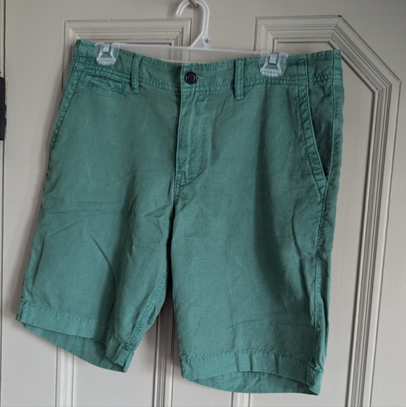 Lucky Brand Linen Blend 9" Casual Shorts, Size 31, Green - Picture 5 of 6